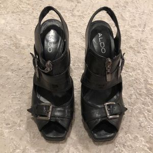 Aldo Black cage heels